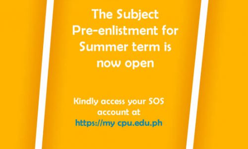 The Subject Pre-enlistment for Summer term is now open